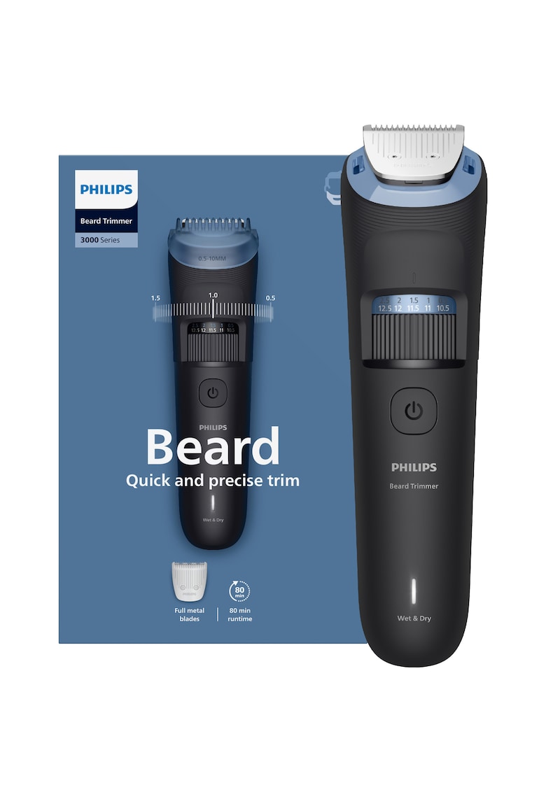 Aparat de tuns barba BT3660/15 cu lame integral metalice cu autoascutire - 40 de setari de lungime - 2 piepteni ajustabili pentru barba (0 -5-20 mm) - autonomie 80 min