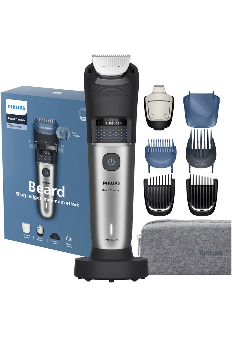 Aparat de tuns barba BT7670/15 cu lame integral metalice cu autoascutire - 40 de setari lungime (0 -4-20 mm) - autonomie 120 min - colector de par - trimmer pentru detalii - trimmer extra-lat - piepteni fade - suport incarcare - trusa depozitare