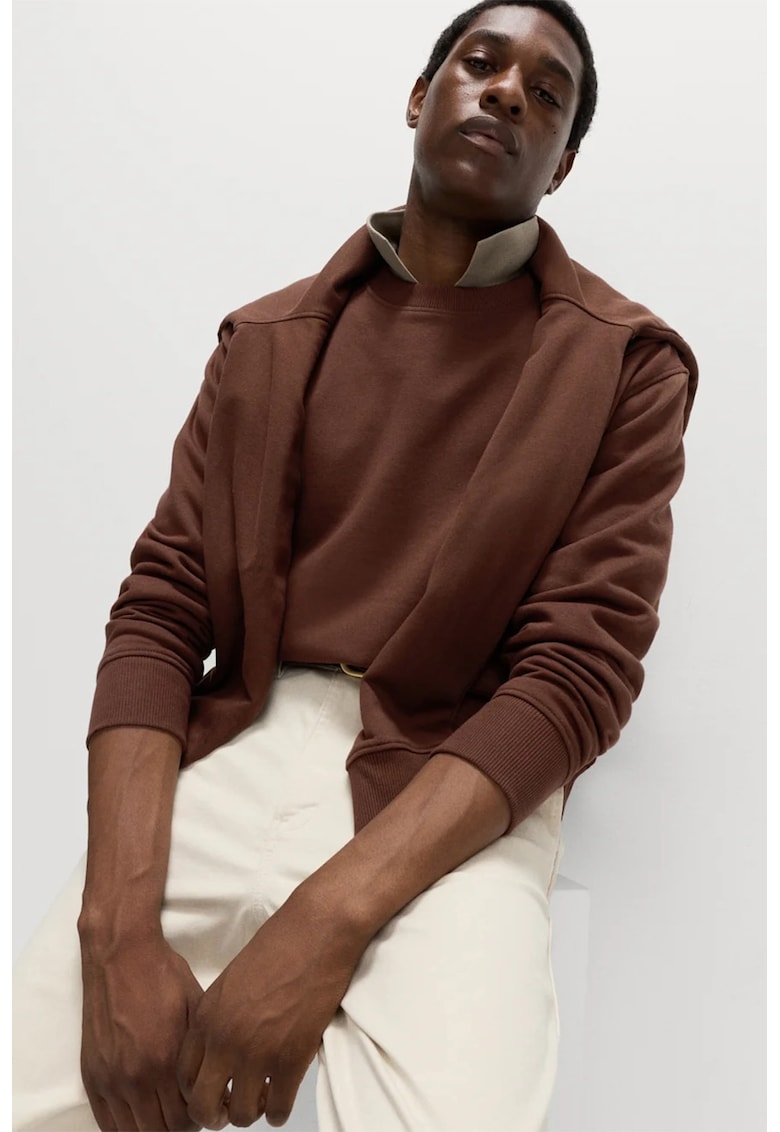 Bluza de trening uni cu decolteu la baza gatului - Rosu stins