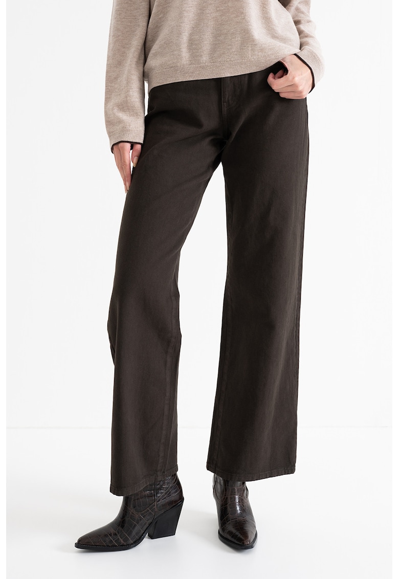 Blugi crop cu croiala ampla