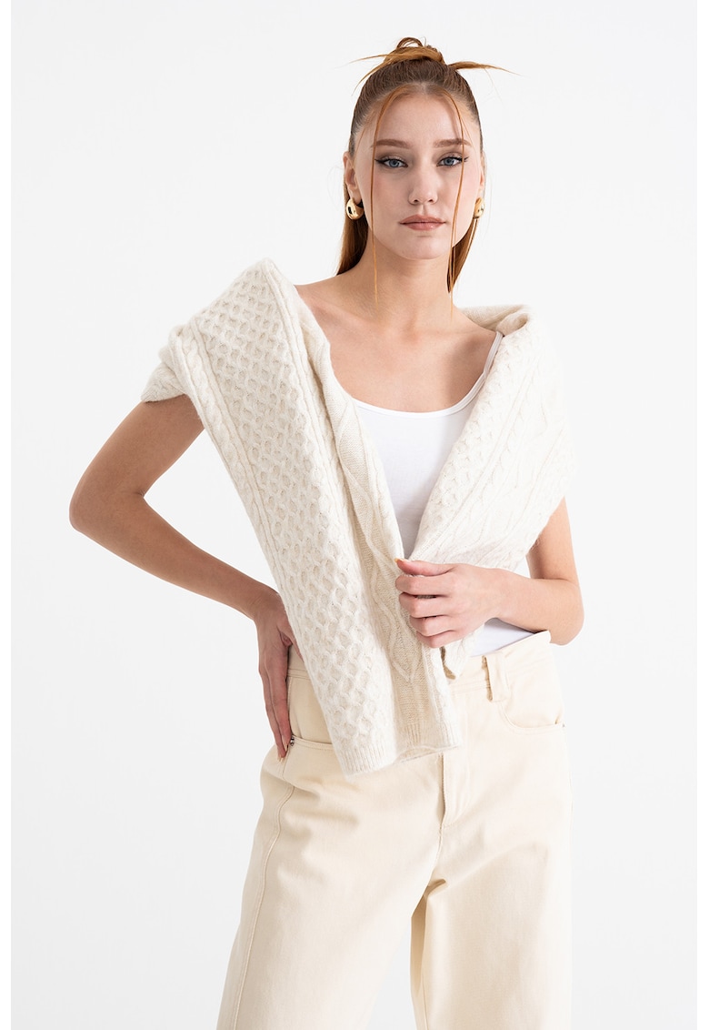 Top din amestec de modal cu decolteu adanc pe partea din spate