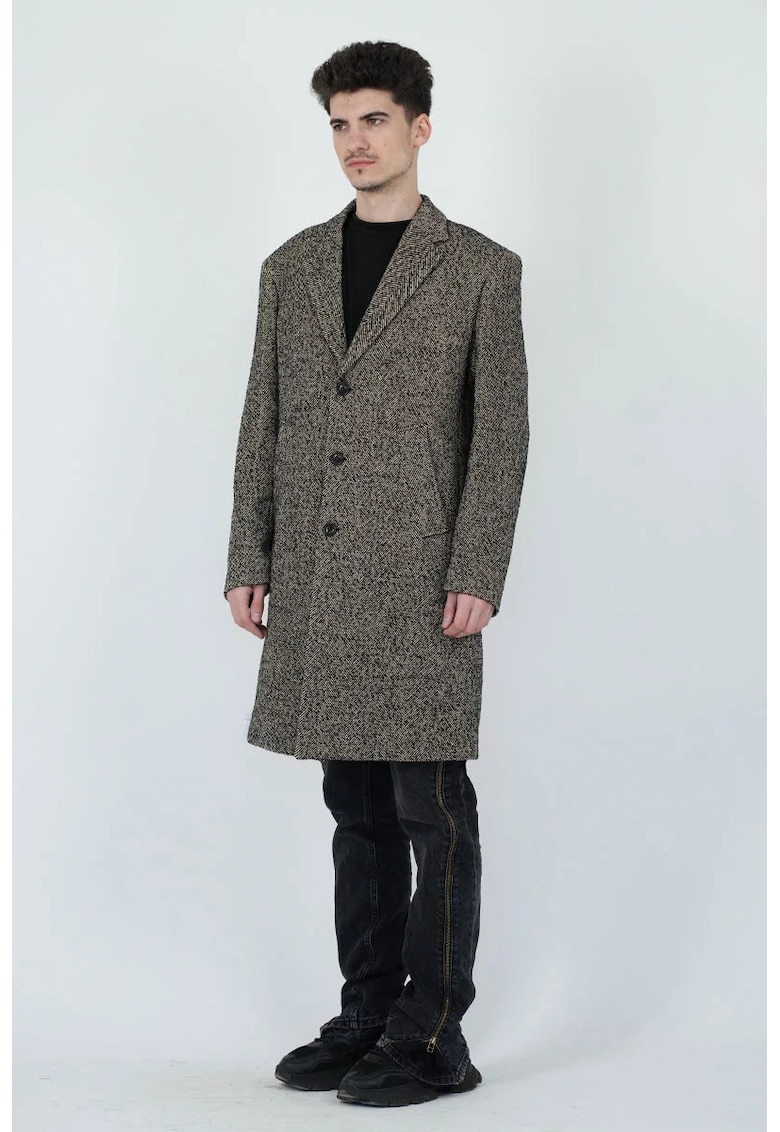 Palton lung - regular fit cu buzunare frontale Palton lung - regular fit cu buzunare frontale