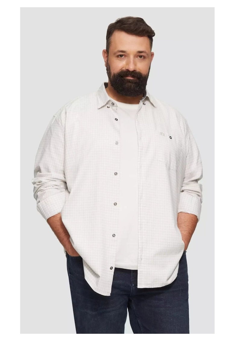 Camasa barbati big sizes - cu maneca lunga si imprimeu in carouri - Regular fit