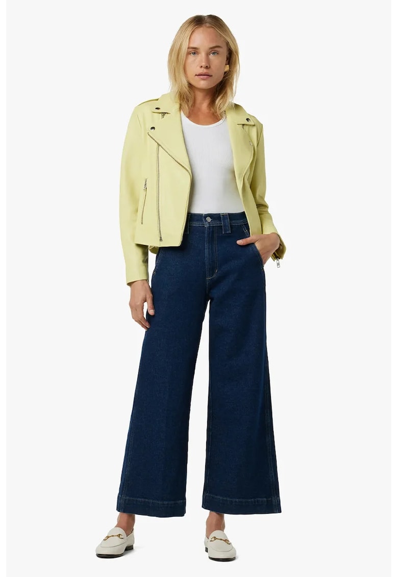 Blugi largi cu talie înaltă și buzunare laterale
