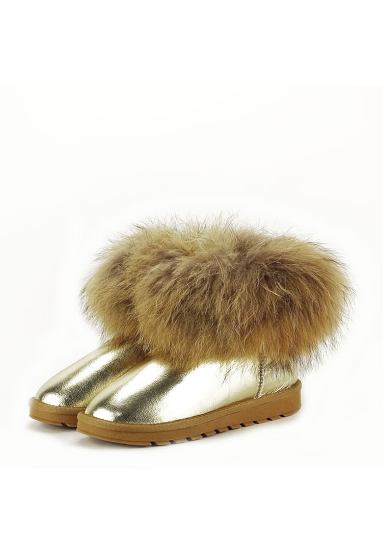 Ghete din piele naturala aurii Gina 19 11510