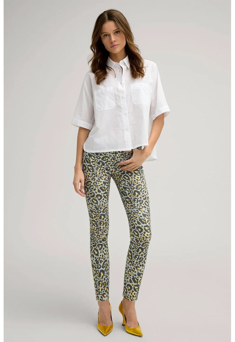 Blugi skinny cu imprimeu animal-print - Multicolor