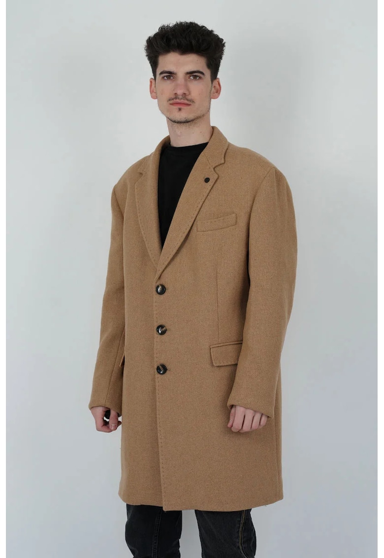 Palton regular fit cu buzunare frontale