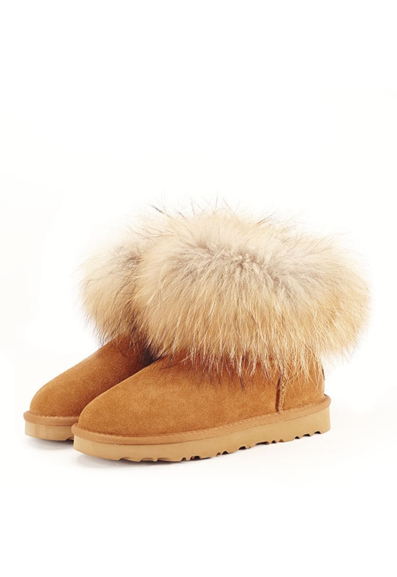 Ghete maro deschis din piele naturala Alissa 110 9244