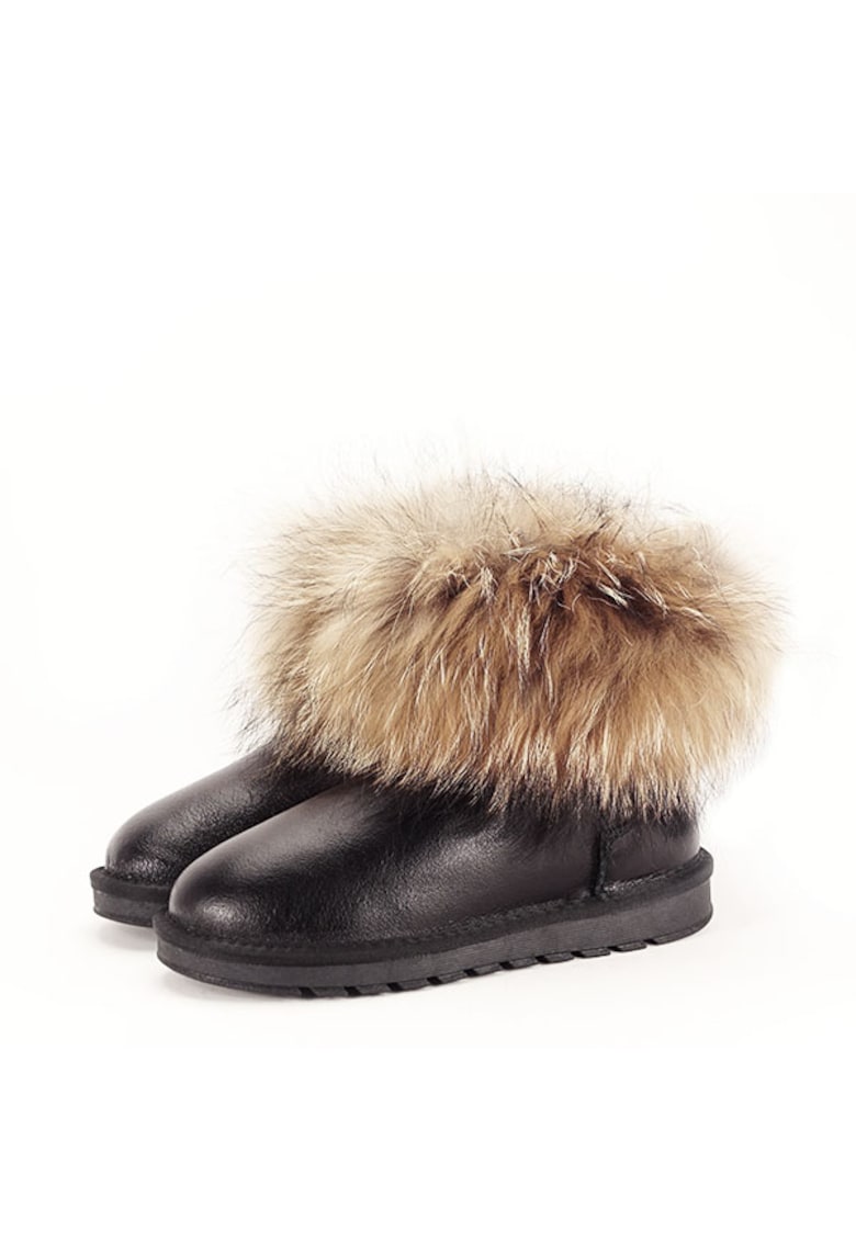 Ghete din piele naturala negre Gina 19 9167