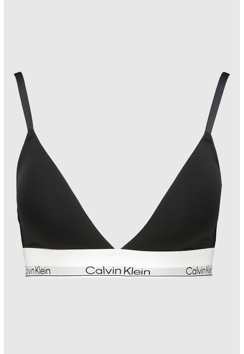 Sutien din amestec de modal cu cupe triunghiulare si banda logo Sutien din amestec de modal cu cupe triunghiulare si banda logo