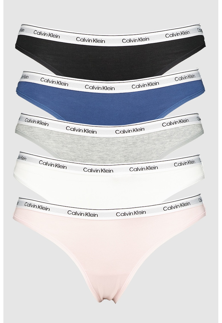 Set de chiloti tanga cu logo - 5 perechi