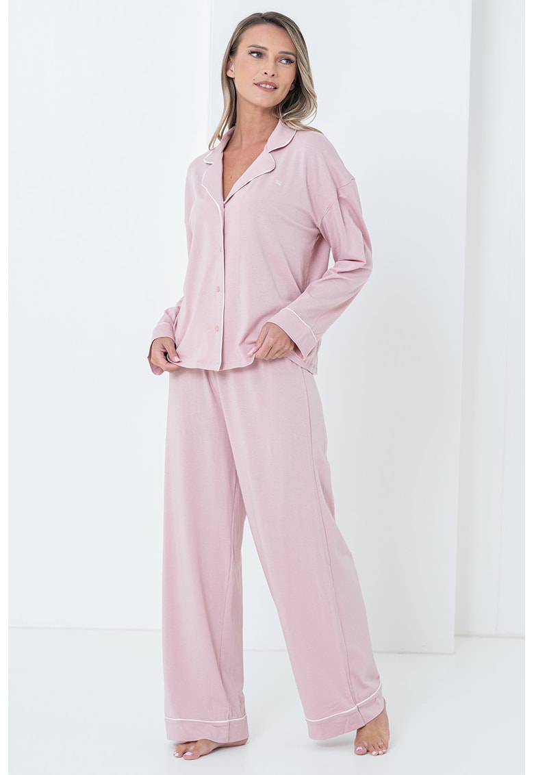 Pijama din amestec de modal si bumbac organic cu pantaloni lungi