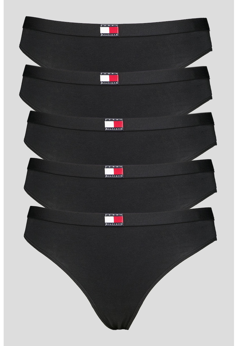 Set de chiloti tanga cu logo - 5 perechi