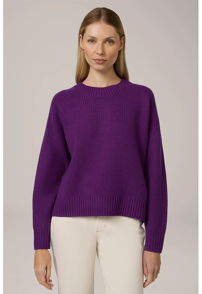 Pulover supradimensionat cu guler rotund