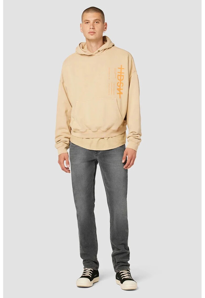 Blugi drepti - cu aspect decolorat - Gri