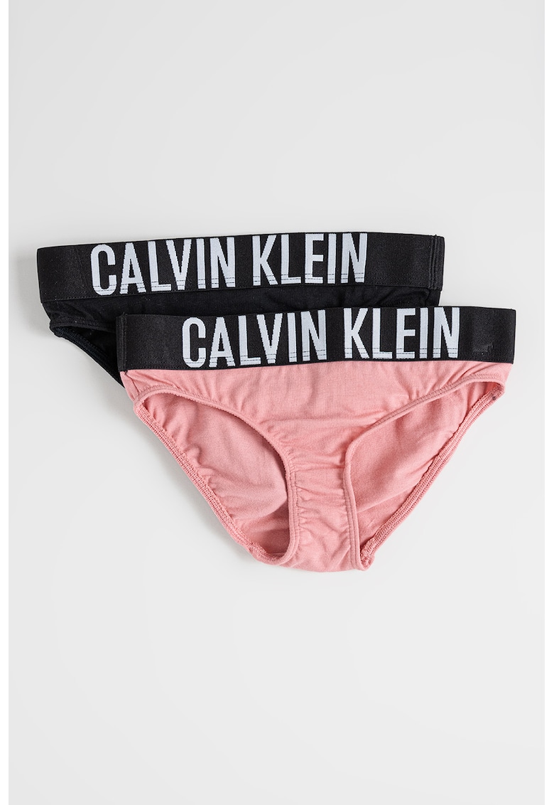 Set de chiloti cu banda logo in talie - 2 Perechi