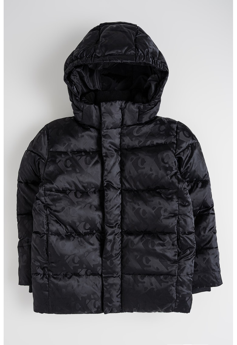 Jacheta cu gluga si buzunare laterale - Negru