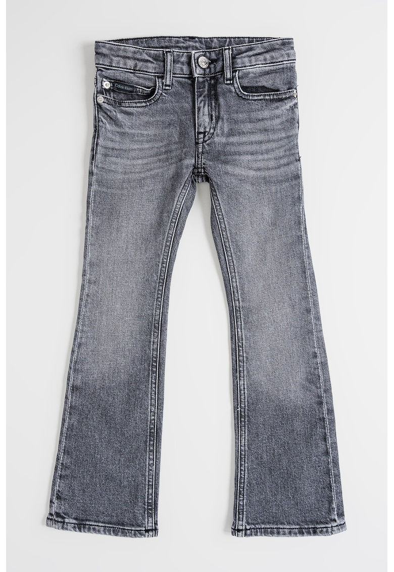 Blugi evazati cu talie medie - Gri