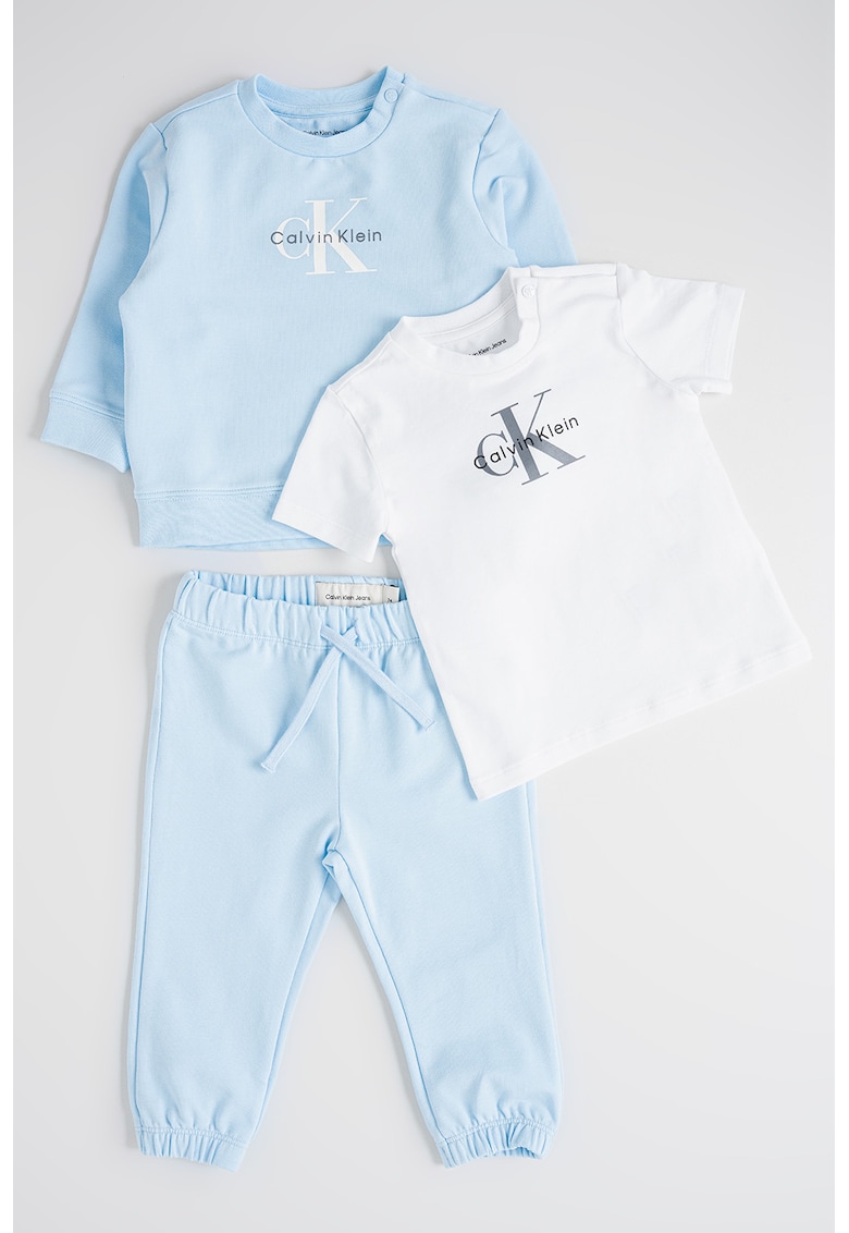 Set de bluza de trening - tricou si pantaloni de trening din amestec de bumbac organic - 3 piese