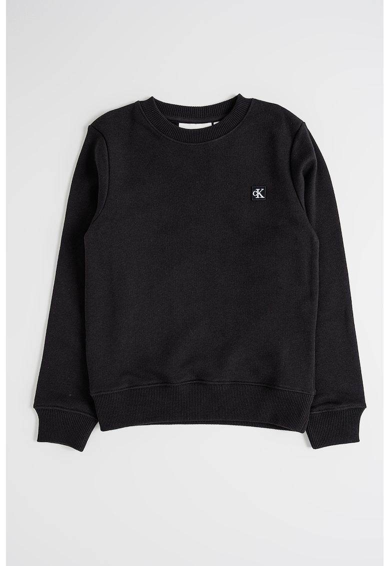 Bluza de trening din bumbac organic cu decolteu la baza gatului