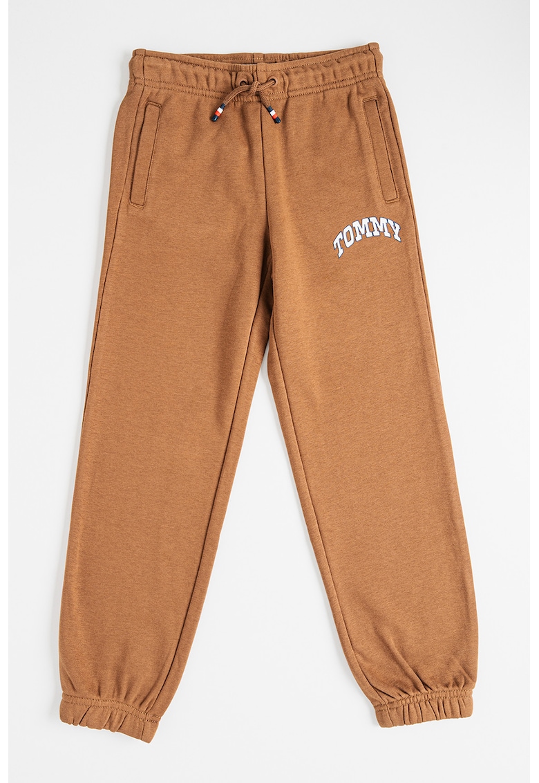Pantaloni de trening cu imprimeu logo - Maro