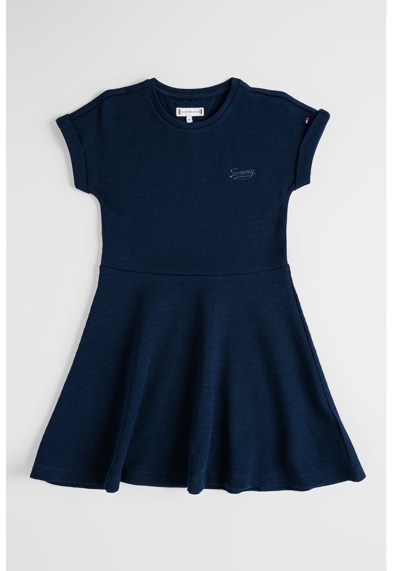 Rochie scurta din amestec de bumbac cu maneci scurte