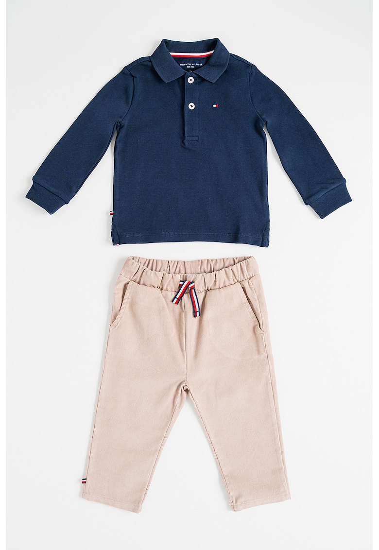 Set de bluza polo si pantaloni din amestec de bumbac organic