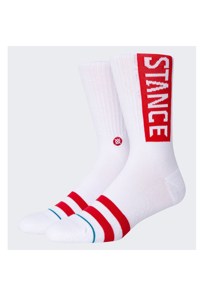 Sosete sport barbati - Skarpety Stance OG Crew - Alb / Rosu