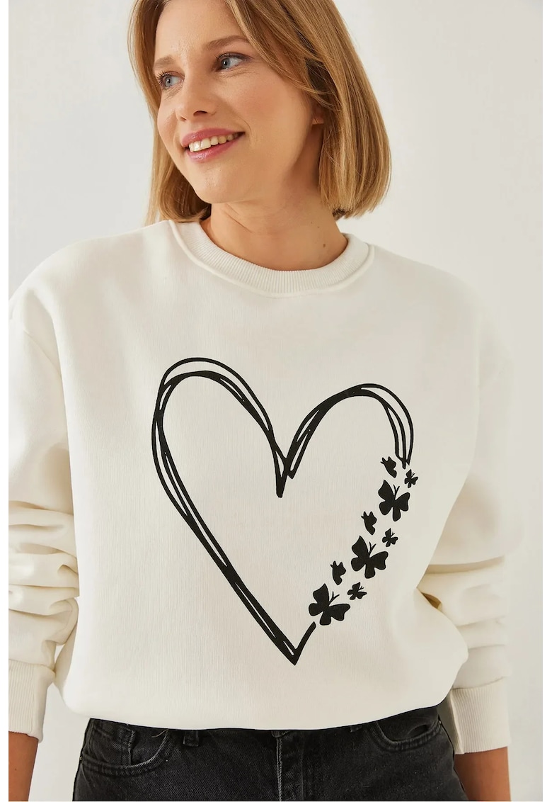 Hanorac dama - guler rotund - croiala lejera - bej - bumbac