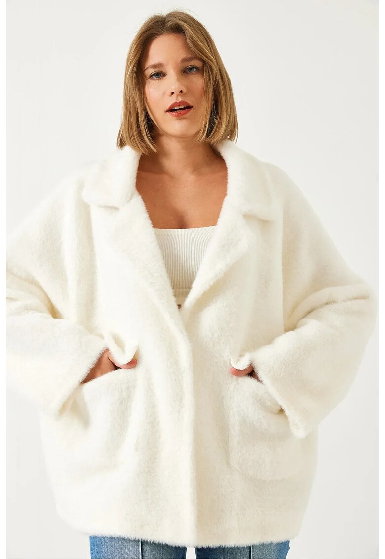 Palton dama -  Poliester/Bumbac - Bej -