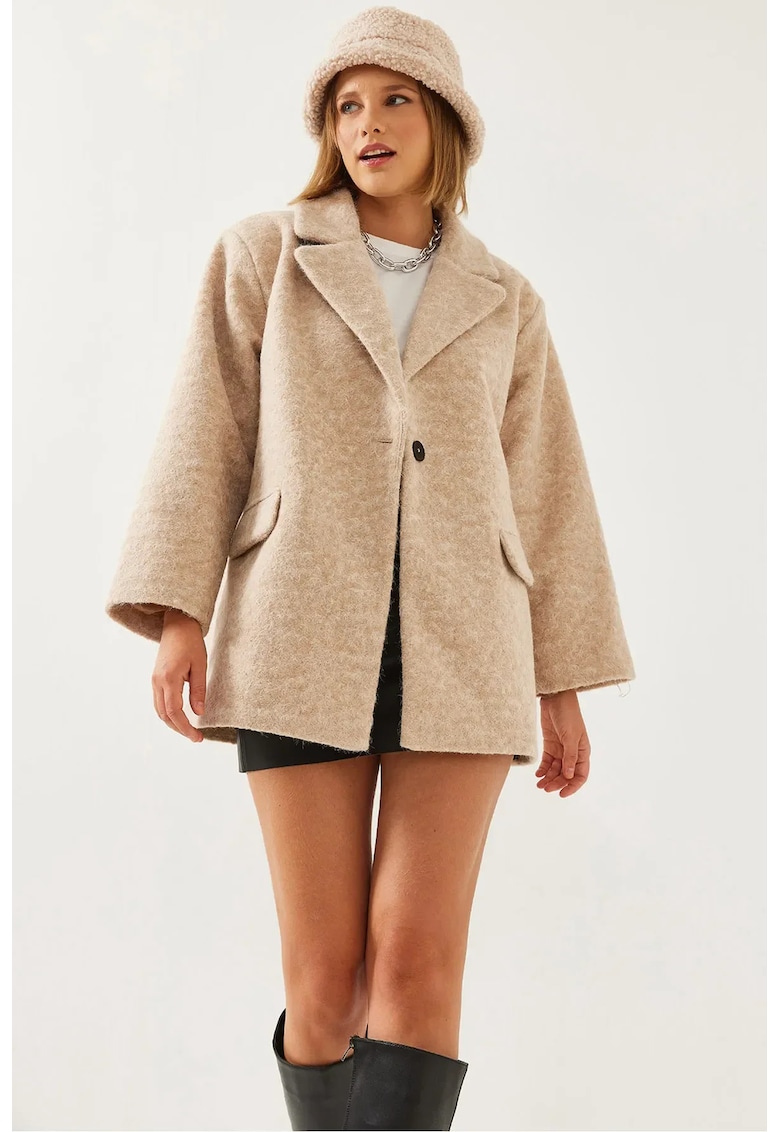 Palton dama -  Supradimensionat - Bej - Fleece