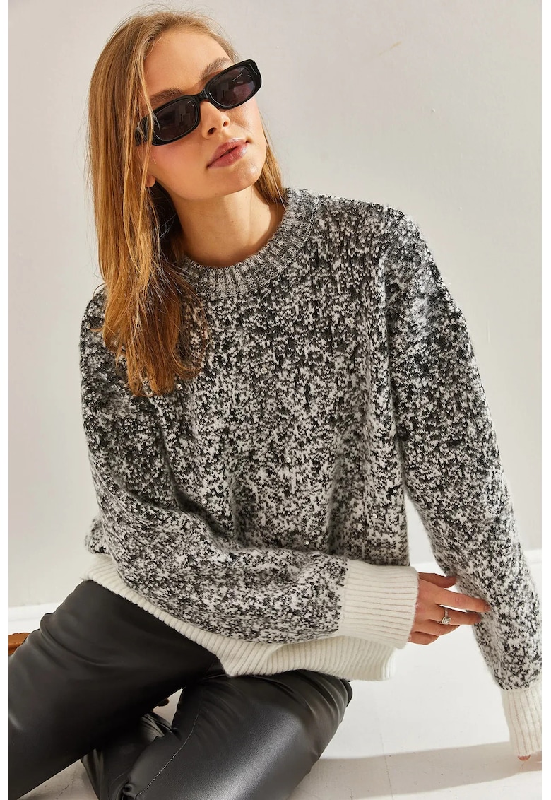 Pulover dama  supradimensionat - guler rotund - tricot -