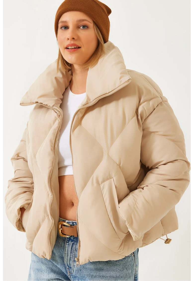 Geaca dama - Bej - Textil