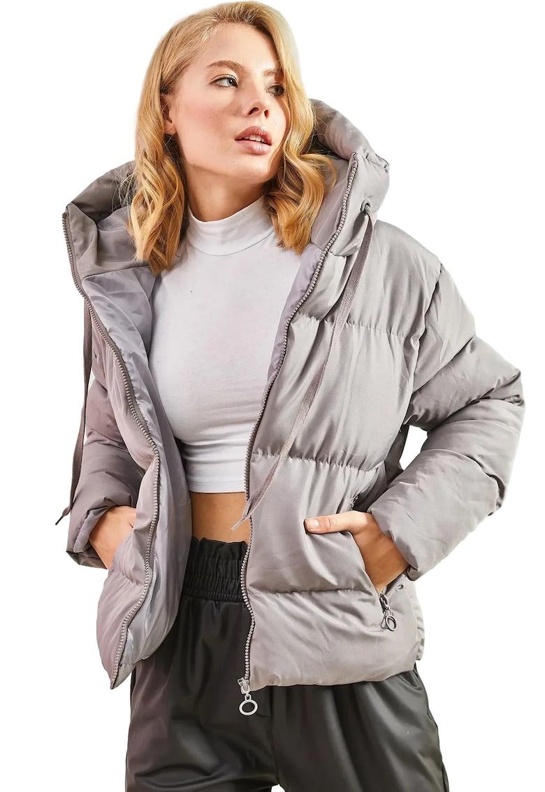 Geaca dama - Bumbac/Lycra - Gri -