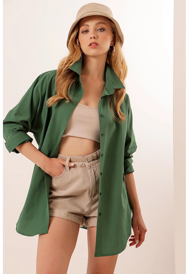 Camasa supradimensionata din bumbac - cu nasturi