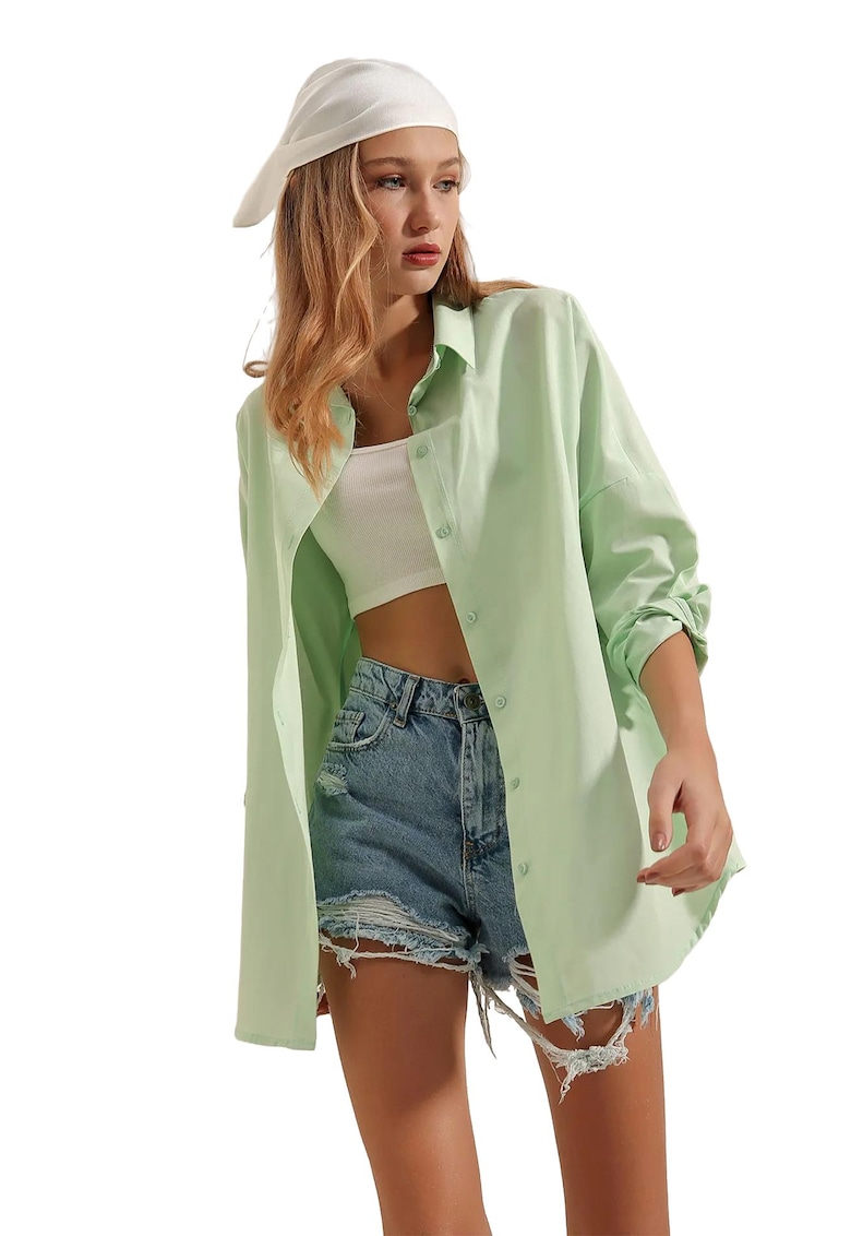 Camasa eleganta uni - Verde smarald
