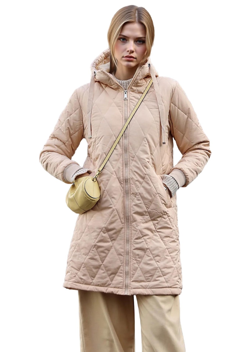 Geaca lunga dama - Poliester - Bej