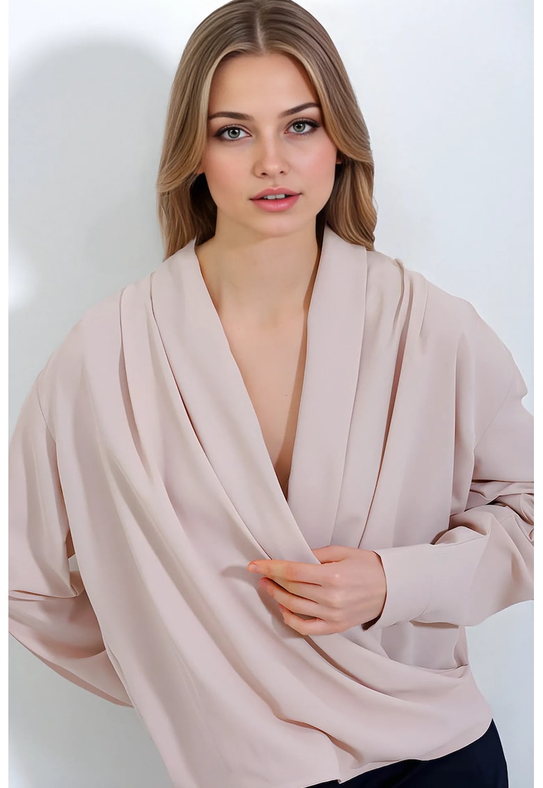 Bluza dama - HiCCUP - croiala lejera - poliester/lycra - crem