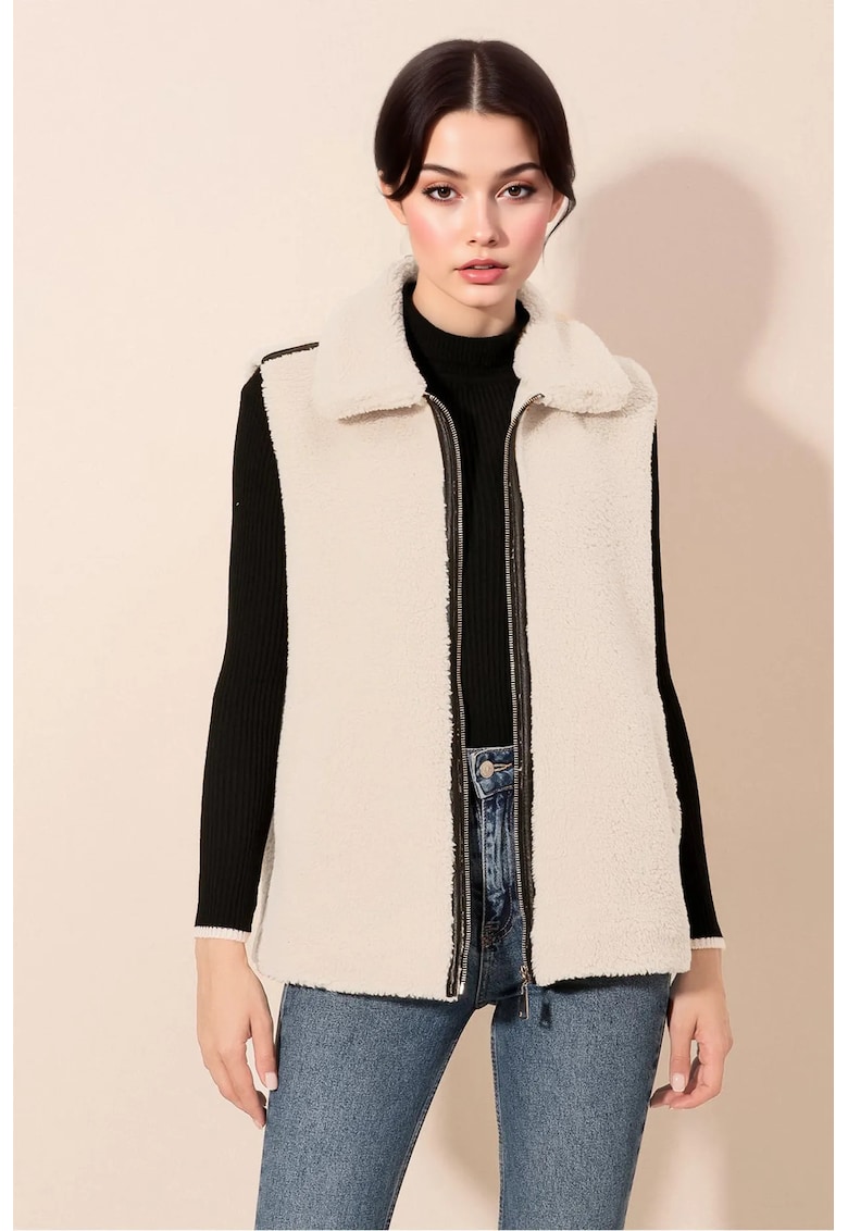 Vesta dama blana artificiala - alb Vesta dama blana artificiala - alb