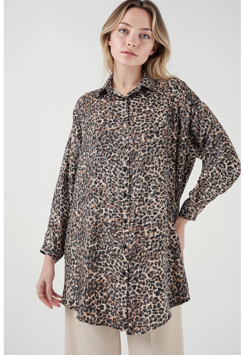 Camasa dama HiCCUP cu imprimeu leopard