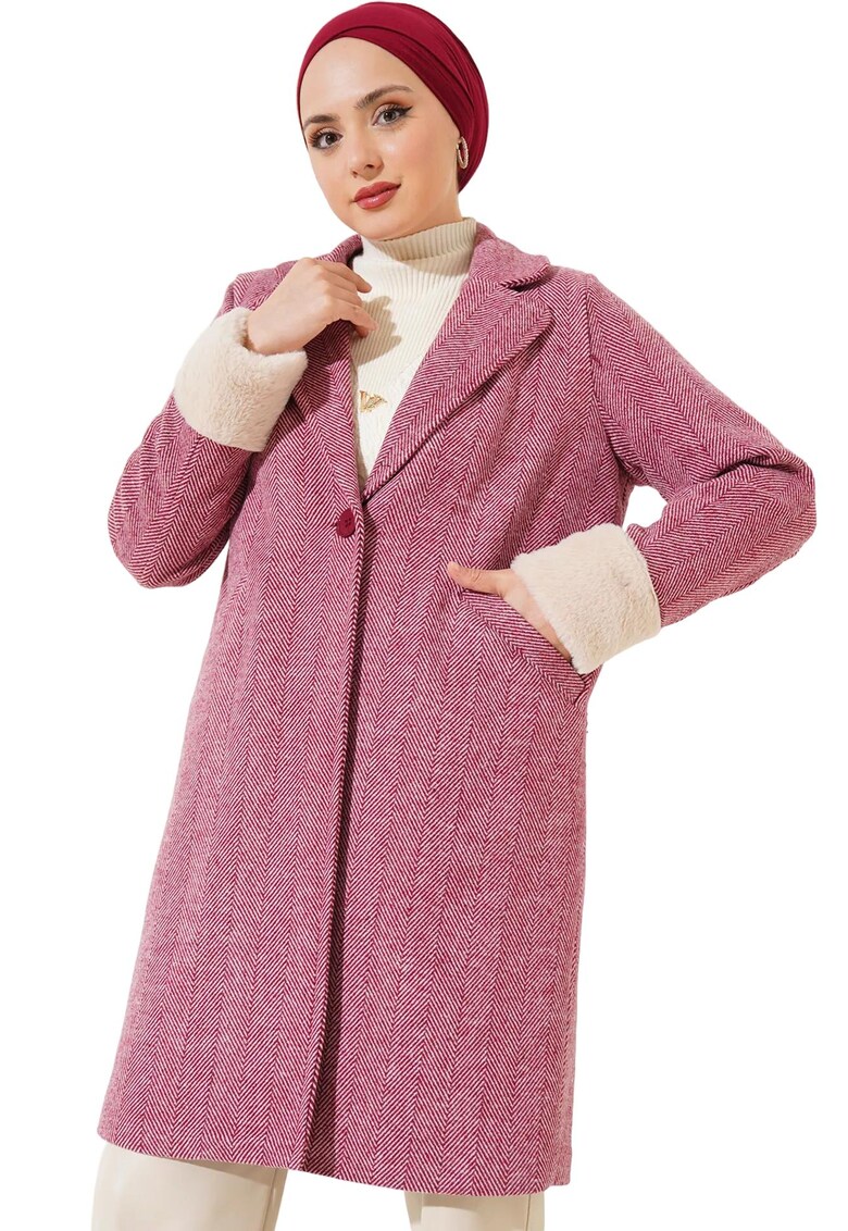 Palton dama - HiCCUP - Visiniu - Lana/Acril