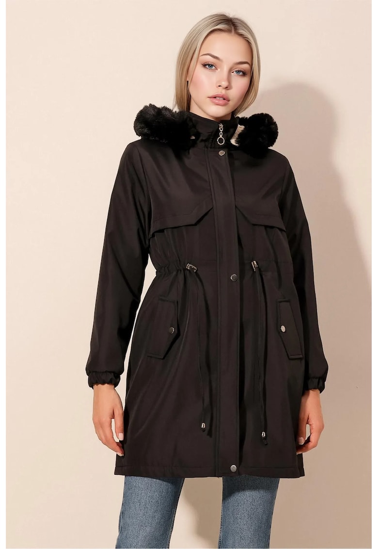 Geaca pentru dama -  Piele ecologica - Negru