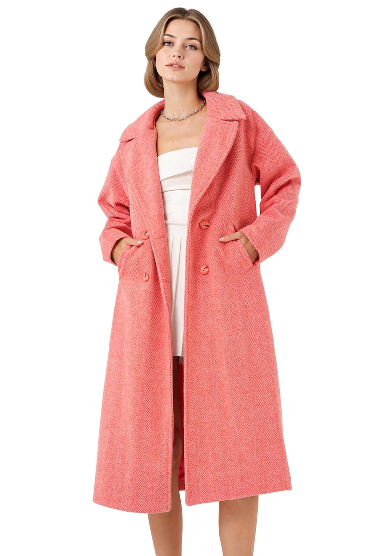 Palton dama -  Lana/Acril - Tangerine