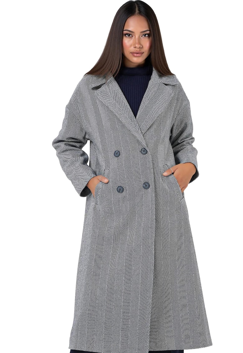 Palton dama - HiCCUP - Lana/Acril - Bleumarin