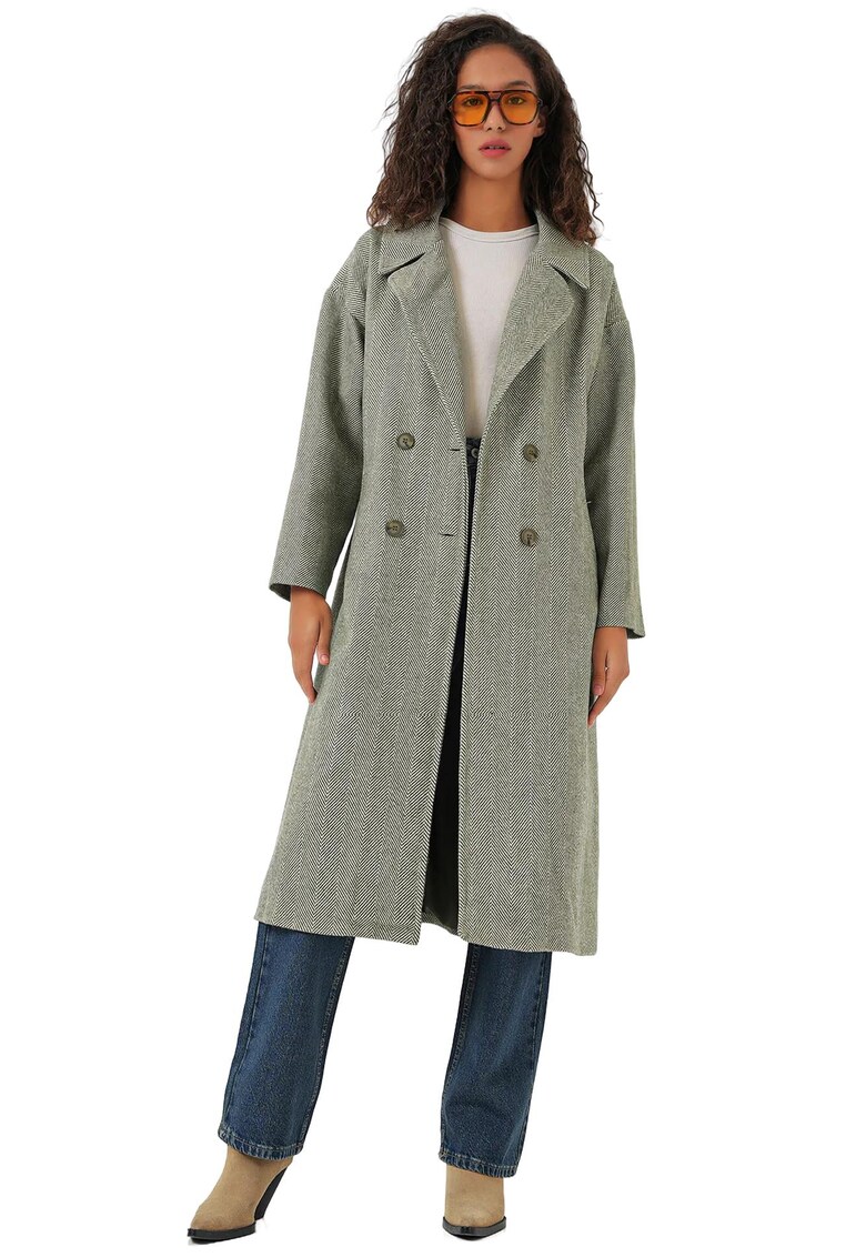 Palton dama - HiCCUP - Supradimensionat - Verde smarald - Lana/Acril