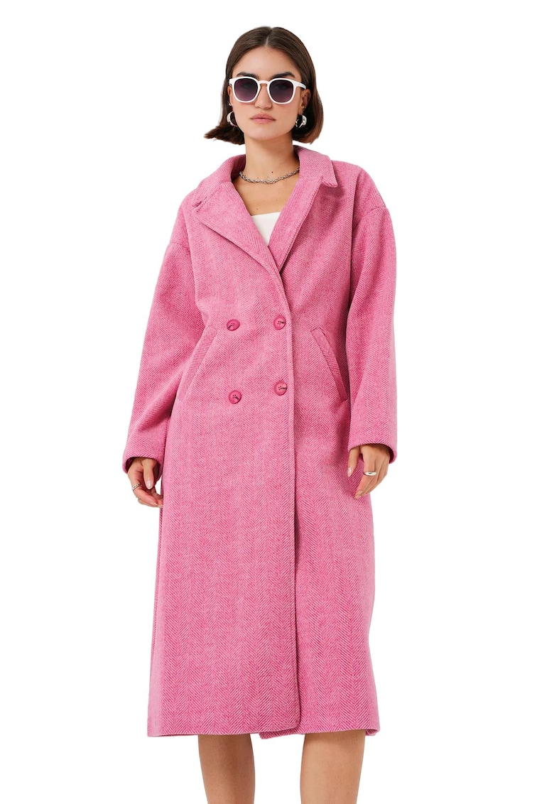Palton dama - HiCCUP - Lana/Acril - Roz aprins