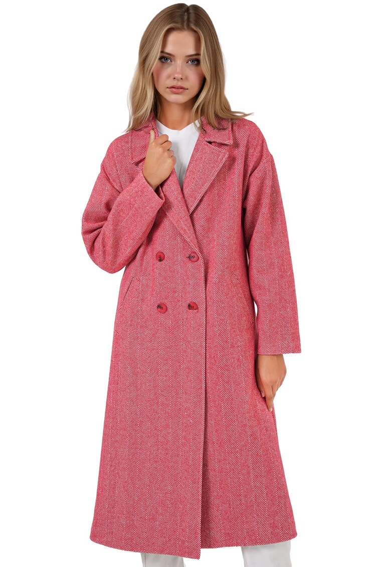 Palton dama - HiCCUP - Lana/Acril - Rosu