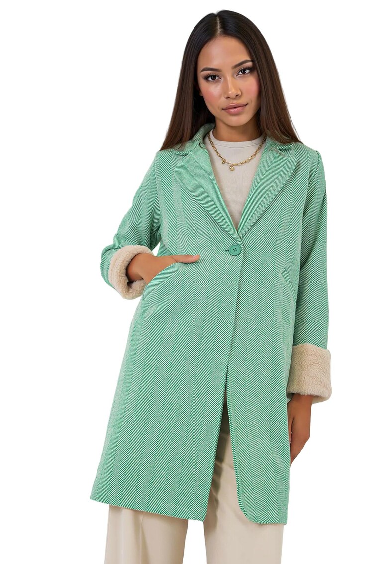 Palton dama - HiCCUP - Lana/Acril - Verde