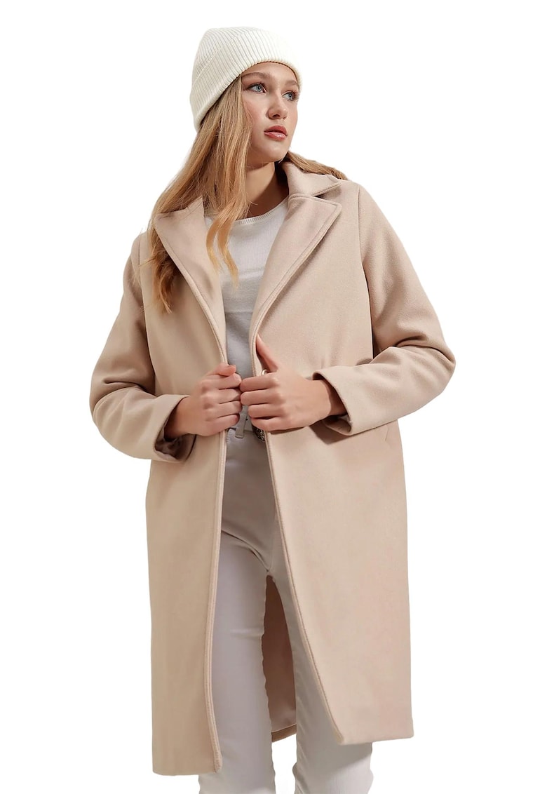 Palton dama -  Bej - Lana/Acril -