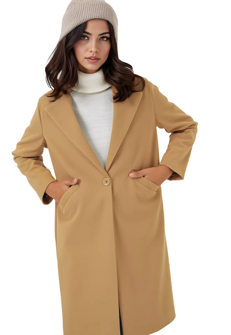 Palton dama -  Acril/Lana - Galben mustar